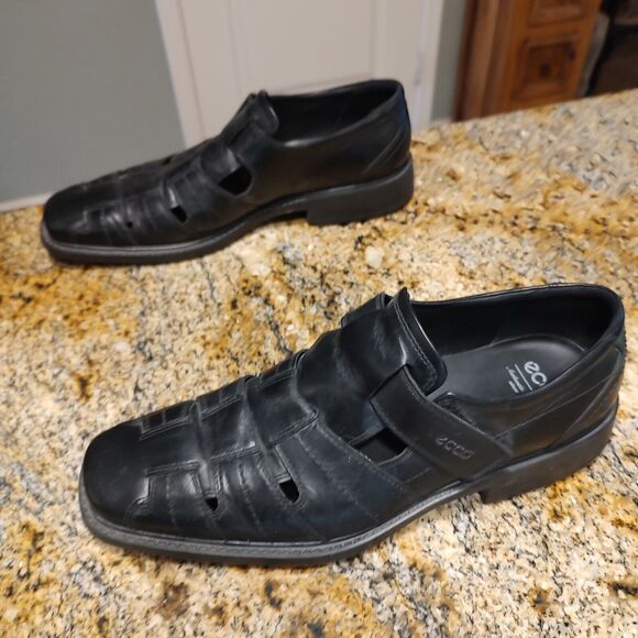 ECCO Mens Abel Black Monk Strap Weave Oxford Dress Shoe 601314 EUR 47 US 13-13.5 - Picture 4 of 12